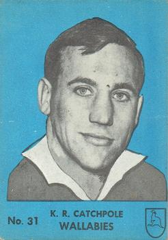 1968 Playtime Rugby Gum Famous Rugby Players - Blue #31 Ken Catchpole Front